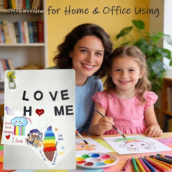 2 Pack Metal White Magnet Display Board, 14" × 10" Anti-slip Magnetic Bulletin Board Tabletop Memo Craft Photo Display Stand Small Business Supplies for Home Office Vendor Booth Events Store Classroom