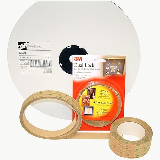 3M SJ4570 Dual Lock Low Profile Reclosable Fastener, Clear 2" Wide x 50 Yards Yards (Pack of 1)