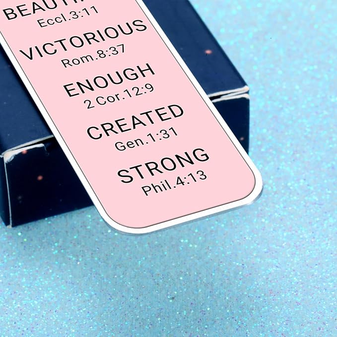 Bible Bookmark Baptism Gifts for Girl Teens Women Pink Stuff Christian Confirmation Religious First Communion Gifts for Girls Women Faith Birthday Easter Gift for Girls Stocking Stuffers for Teen Girl