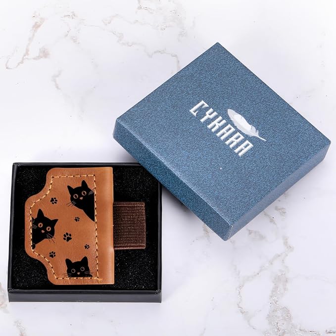 Cat Dad Fathers Day Gifts - Leather Bookmarks Cat Gifts for Men Women, Cute Bookmarks for Cat Lovers, Christmas Funny GIF ts for Book Lovers, Cat GIF ts for Cat Lovers, Bookish Reading Accessories