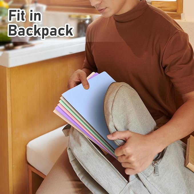 Timart Folders with Pockets-6 Pack, 2 Pocket Folders Fit Letter Size Paper, Pastel Color File Folders for Documents, Plastic File Folder for School Office Home Bussiness