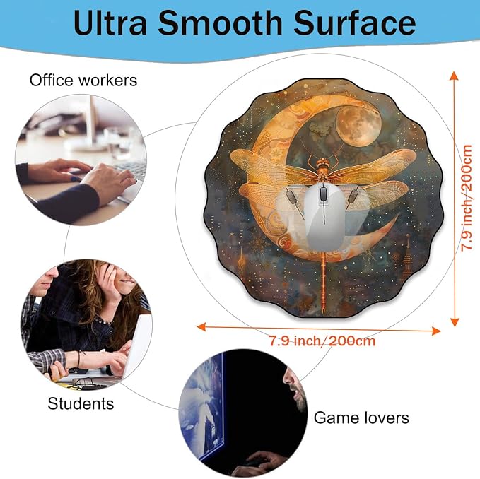 Pen Holder and Anti-Slip Mouse Pad Combination, Makeup Brush Storage Box, Tableware Storage Box, Suitable for Office and Home - Vintage Dragonfly