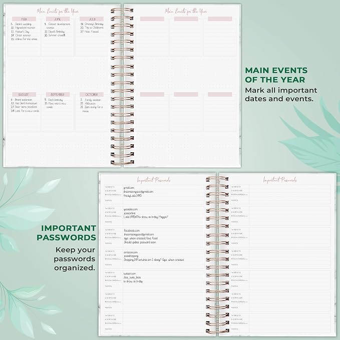 PLANBERRY Large Hourly Schedule Planner Premium – Undated Organizer for Productivity, Time Management & Budget, 8x10.4″ (Green Pastures)