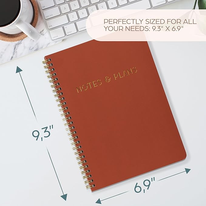 Beautiful Daily Planner And Notebook With Hourly Schedule - Aesthetic Spiral To do List Notepad to Easily Organize Your Tasks And Appointments - Stylish Book And School Or Office Supplies For Women
