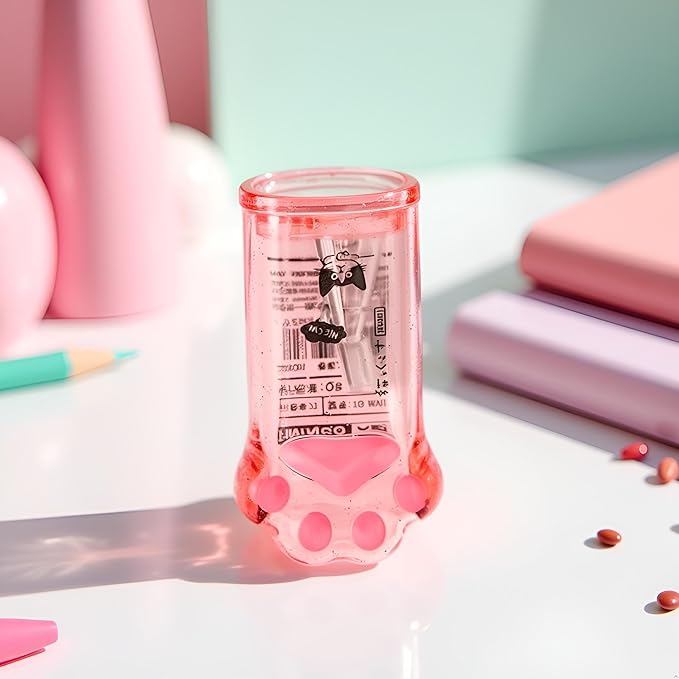 Pink Cute Cat Paw Pencil Sharpener Kawaii School Supplies Student Prize Kids Gift Kawaii Pencil Sharpener Cat Schools Supplies for Girls Cat Lovers Office School Home Writing and Correction Supplies