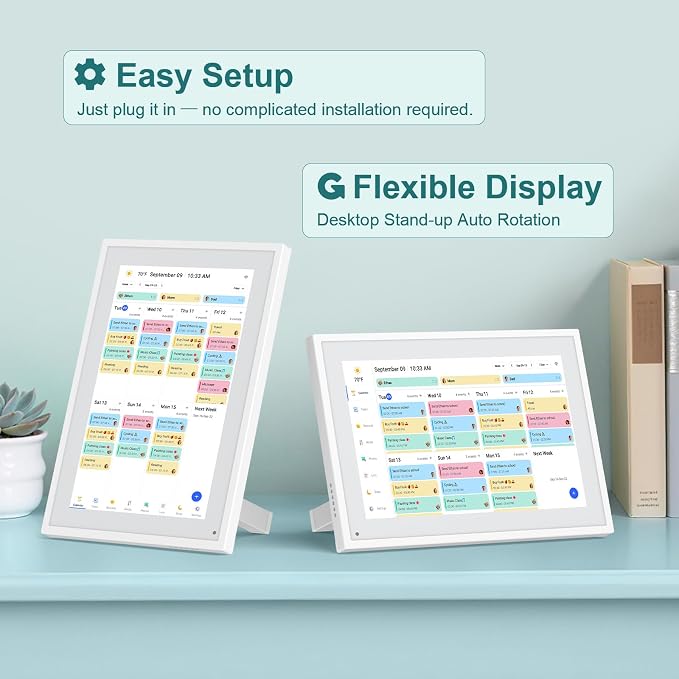 Canupdog Digital Calendar, 10.1inch Smart WiFi Digital Calendar&Chore Chart, Touch Screen HD Display for Family Schedules, Share Moments Instantly from Anywhere, Gifts for Women Mom