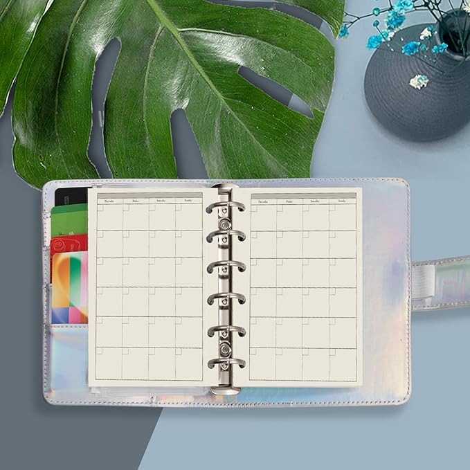 Planner Refill, Pocket Notebook, Month Tracker Binder Refills for 6 Holes Filofax/Personal Journal, 100Gsm Quality,45sheets/90pages A7 Refill, 4.84 x 3.23'', Harphia