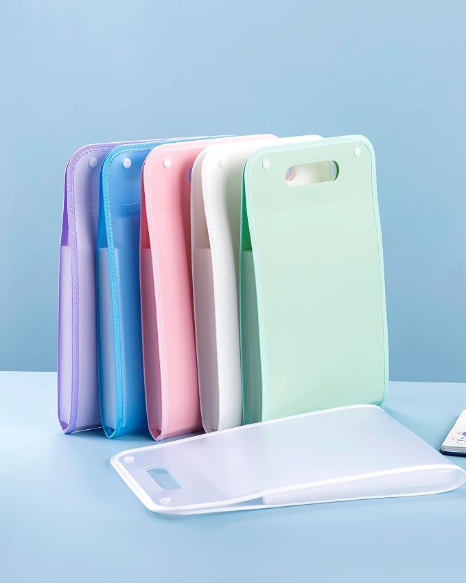 Translucent Vertical Accordion File Folder,13 Pockets Expanding File Organize with Labels,A4 Letter Size Document Receipt Organizer Accordion Filing Folder for School, Home,Office.(Green)