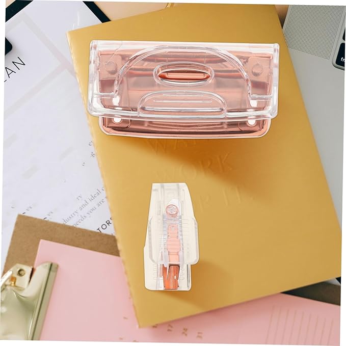 1Set Transparent Staple Remover Hole Puncher Ergonomic Office Tools for Efficient Alignment and Secure Stapling Versatile Supplies for Workspaces