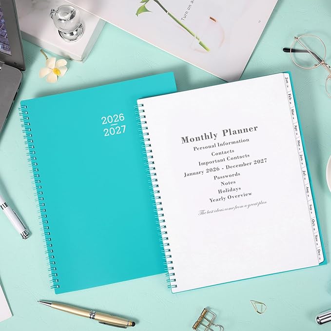 Monthly Planner 2026-2027 - 2026-2027 Monthly Planner, 9'' x 11'', 24 Months from JAN. 2026 to DEC. 2027 with Inner Pocket