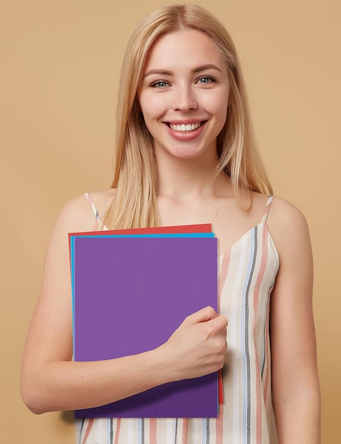 SUNEE Folders with Pockets(25 Pack, Purple), 2 Pocket Folders Fit Letter Size Paper, Paper File Folder for School Office Home Business