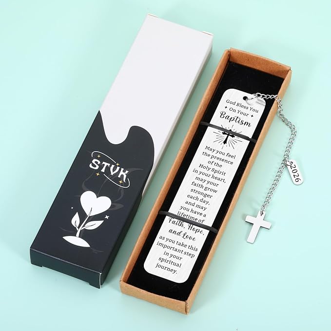 Adult Baptism Gifts for Women Men, Bulk Catholic Baptism Gifts for Teen Girls Boys, Cross Baptism Bookmark, Easter Basket Stuffers,First Communion Gift for Teens,Christening Confirmation Gift for Kids