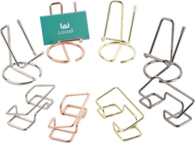Business Card Holder for Desk, Cute Metal Card Organizers and Office Desk Accessories for Men and Women (Vertical Golden)