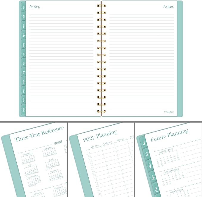 Mead Cambridge 2027 Planner, Weekly & Monthly, 5.5" x 8.5", Glimmer (1843-200-27)