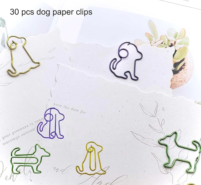 Cute Dog Paper Clips Decorative Animal Paperclips, Dog Gift for Dog Lover 30 PCS