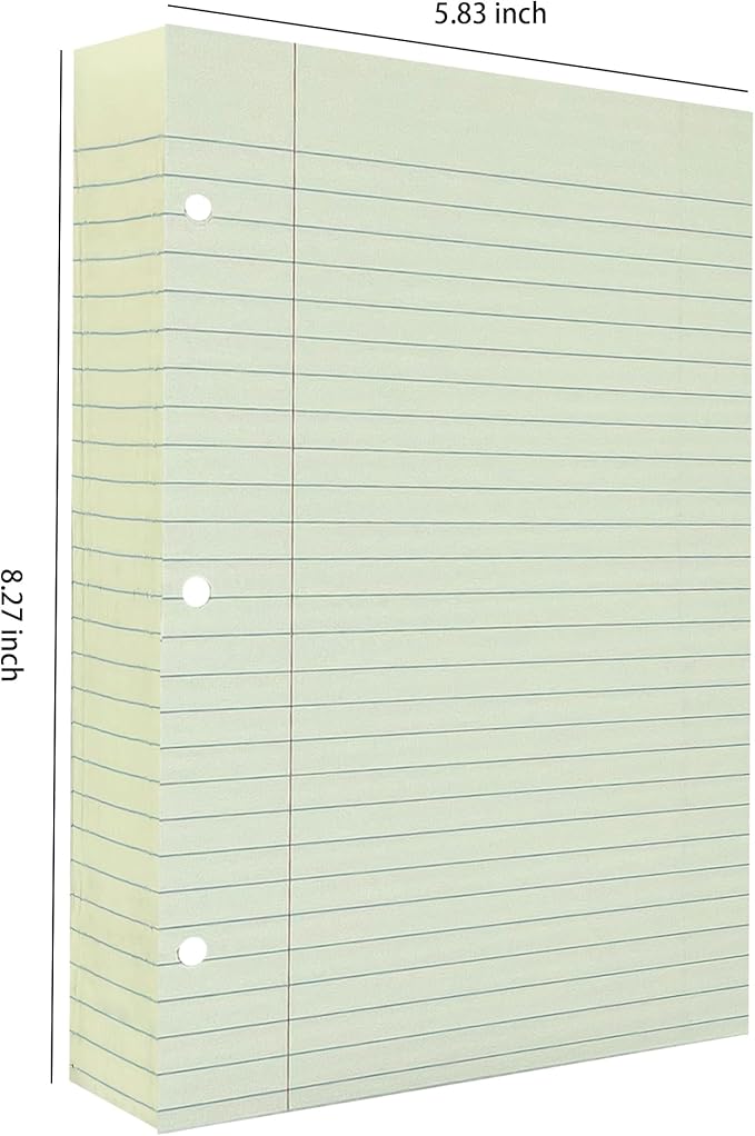 180+28 Mini 3 Ring Binder Paper for 5.5 x 8.5, 3-Hole Loose Leaf Lined Refill Filler Paper with Undated Monthly Calendar Refillable Planner Inserts, College Ruled
