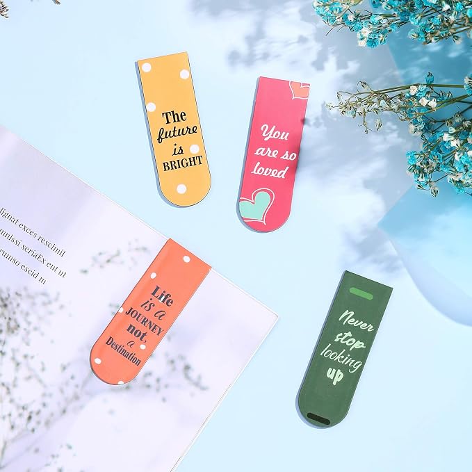 Inspirational Quotes Magnetic Bookmarks Encouraging Bookmarks Clips Magnet Page Markers Positive Magnetic Page Bookmark for Students Teachers School Home Office Supplies(30 Pcs)