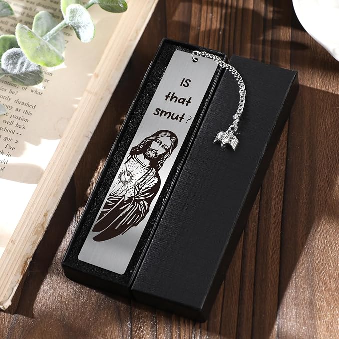 Is That Smut Bookmark - Funny Jesus Bookmark I Dont Watch Porn I Read It Like Lady Spicy Personalized Metal Book Marks Book Pendant Christian Religious Gifts for Adults Men Readers Bookish