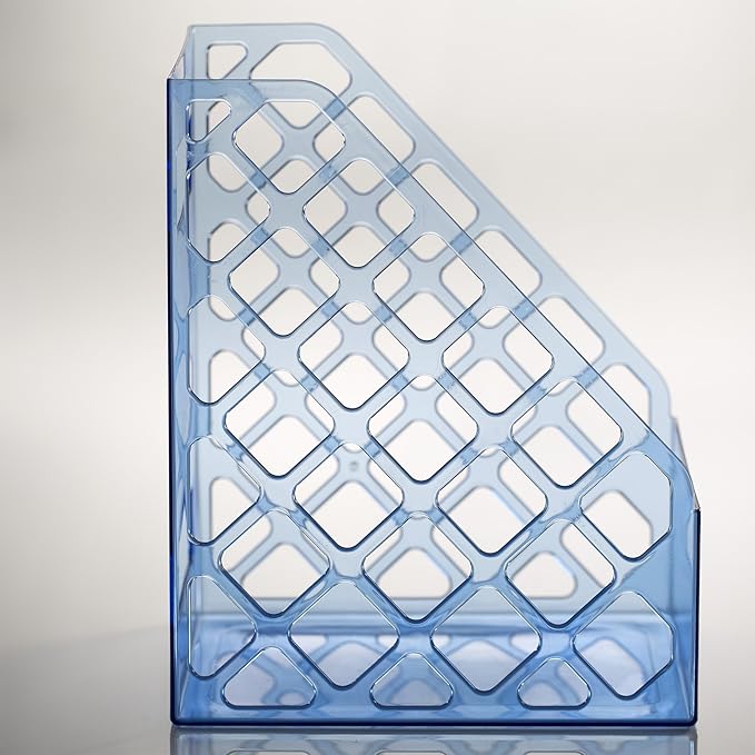 Officemate Glacier Large Magazine File, Transparent Blue (23219) (Pack of 6)