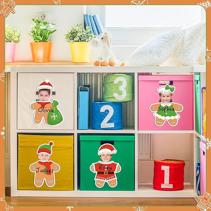 178Pcs Christmas Red Gingerbread Man Cutouts, Christmas DIY Photo Craft Cutouts Wall Classroom Bulletin Board Decoration, Elementary School Classroom Chalkboard Supplies Wall Door Decor