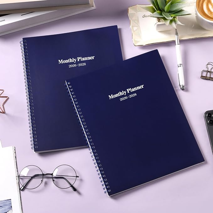 2026-2028 Monthly Planner - 2 Year Monthly Planner/Calendar 2026-2028, July 2026 - June 2028, 11" x 9", 24 Monthly Planner with Tabs, Back Pocket, Holidays, Twin-Wire Binding, Note Pages