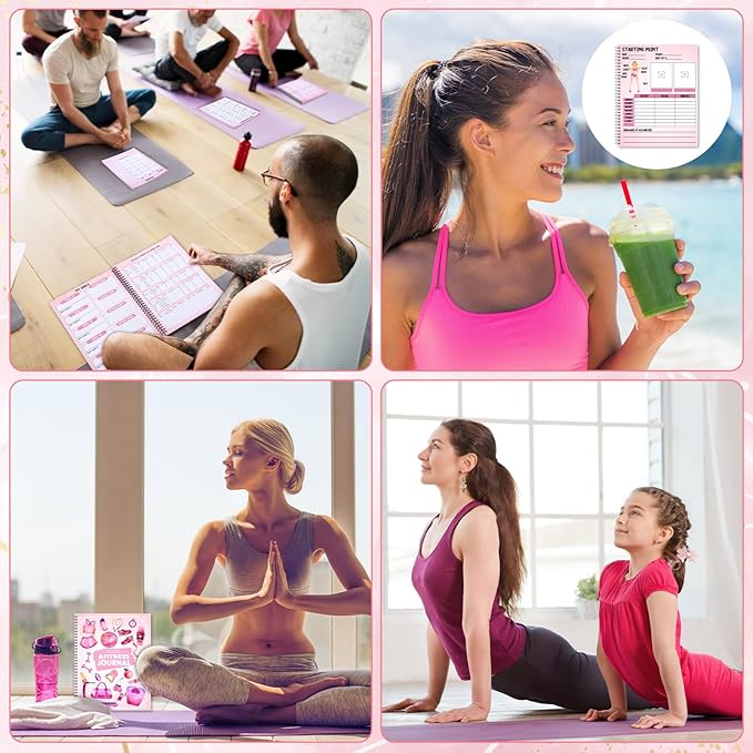 Harloon Food and Fitness Journal for Women Weight Loss Tracker Planner Workout Dairy Wellness Log Notebook with Calendar Calorie Counter Diet Meals Christmas Health Gift for Women Mom Wife, 8.5 x 11''