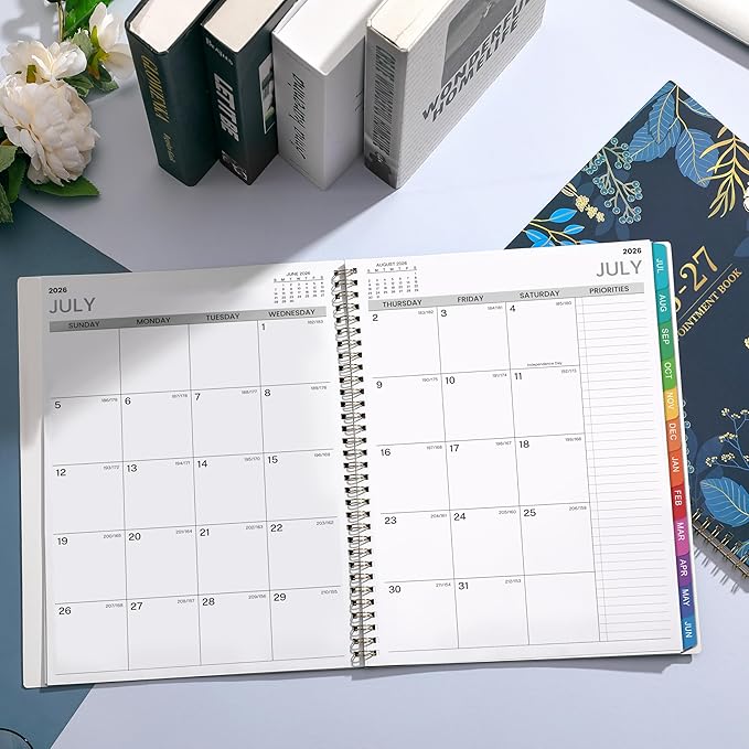 2026-2027 Appointment Book - Weekly Appointment Book 2026-2027, July 2026 - June 2027, 9" x 11", Planner with Tab, Half Hour (30 Mins) Interval