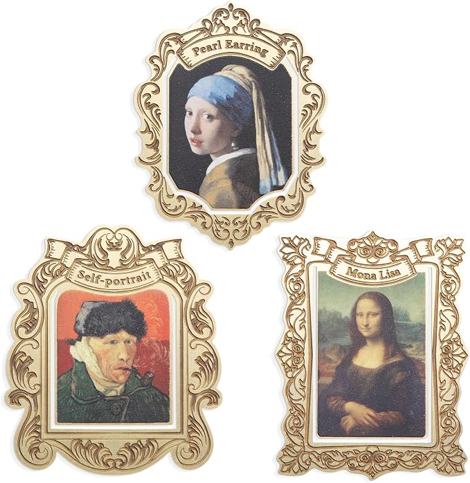 3 Pcs Vintage Metal Bookmark, Golden Clip Bookmarks, Famous Oil Painting Theme Book Mark Unique Gift for Book Lovers Readers Women Girls Teens Writers Bookworms Teachers Students