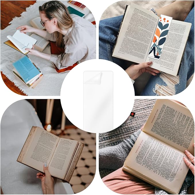 50pcs Bookmark Laminating Pouches, 8.27x2in Hot Laminating Pouches 4.9 Mils Clear Bookmark Sleeves Plastic Thermal Laminating Pockets for Book Lovers Nature Lovers