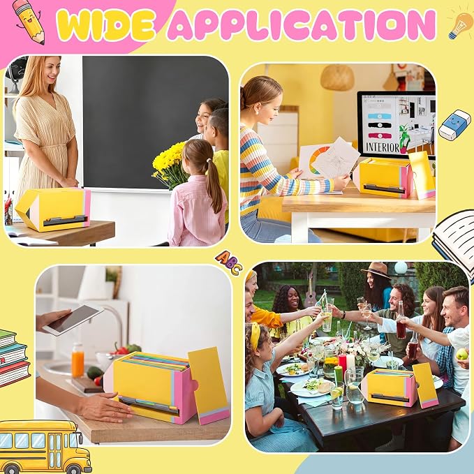 Yalikop 1 Pc Wooden Pencil Dispenser for Classroom Pastel Wood Pencils Holder for up to 200 Pencils Reusable Straw Dispenser for Home Office Teachers Supplies Storage (Irregular Pencil,Pink,Yellow)