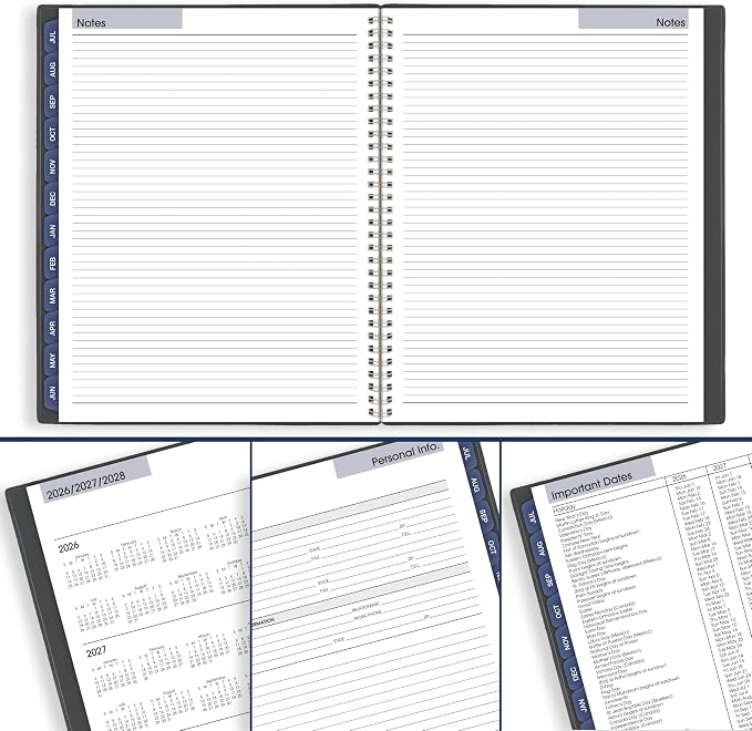 AT-A-GLANCE Planner 2026-2027 Weekly & Monthly Academic 12-Month July-June, 8-1/2" x 11", DayMinder, Charcoal (AYC54545)