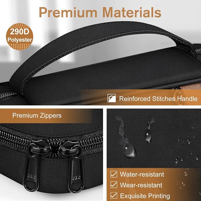 FINPAC Bible Cover, Carrying Book Case Church Bag Bible Protective with Handle and Zippered Pocket, Gift for Mother Lady Women Men, Black & Brown