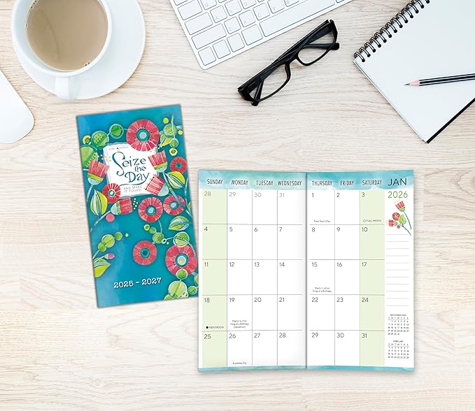 2026 Pocket Planner: 2-Year-Plus Monthly Pocket Calendar Planner (24-Month): January 2026 - December 2027, 6.5" x 3.5", Seize The Day and Make it Yours by Robin Pickens