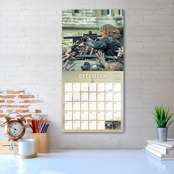 The Walking Dead: Daryl Dixon 2026 Wall Calendar, 12-Month TV Series Horror & Pop Culture Calendar, 12" x 12", 2026 Wall Planner and Organizer with Large Grids for Home and Office