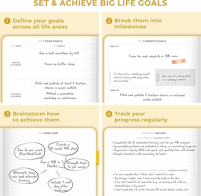 Clever Fox Planner Schedule – Undated Weekly & Monthly Life Planner with Time Slots, Appointment Book & Daily Organizer, A5 (Yellow)