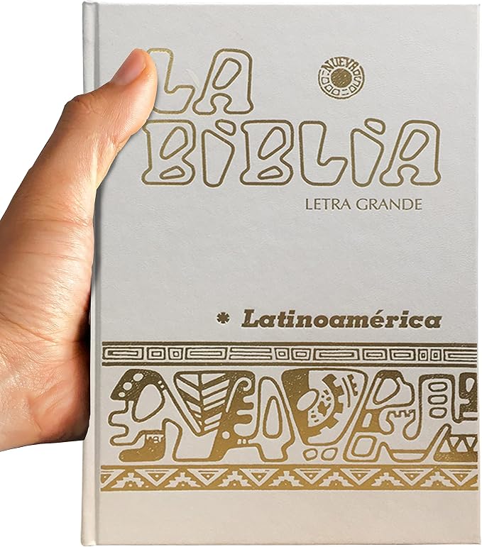 Coladera La Biblia Catolica Latinoamericana Letra Grande Edicion Cartone en Español con Señalador Biblico - The Latin American Catholic Bible Spanish Edition with Bookmarks (White)