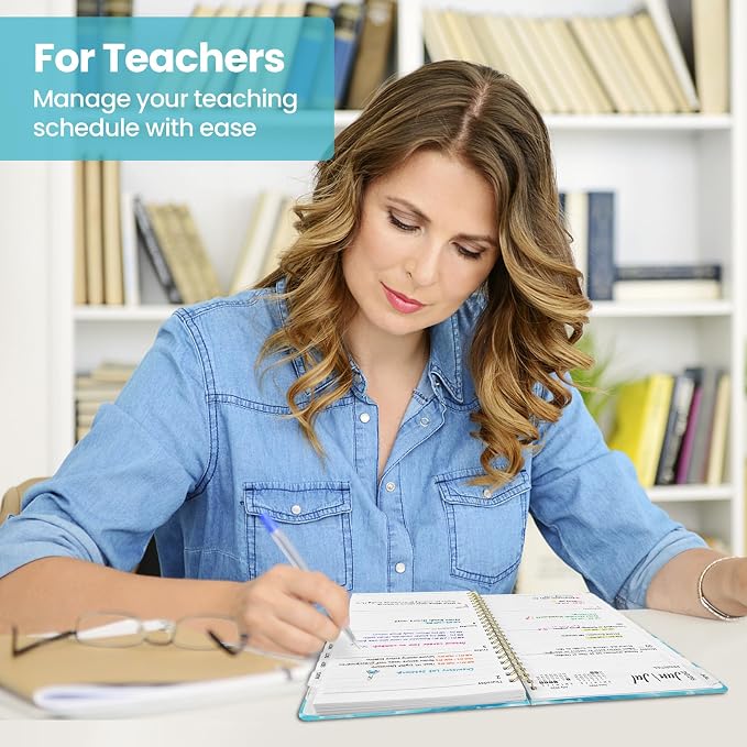 Planner 2026–2027, Academic Planner Weekly and Monthly Calendar Jul 2026 – Jun 2027 Hardcover Planner with Tabs and Pocket, Spiral Bound Agenda Book for Student & Teacher, 6.3" x 8.5", Beach Pups