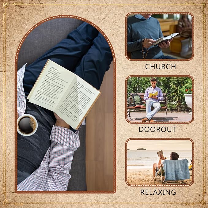 Epakh 8 Pcs Bulk Fathers Day Christian Gifts for Men Church Religious Man of God Leather Magnetic Bookmarks Pen Holder Religious Bible Verse Magnetic Bookmark Gifts for Men Book Lovers (Classic)
