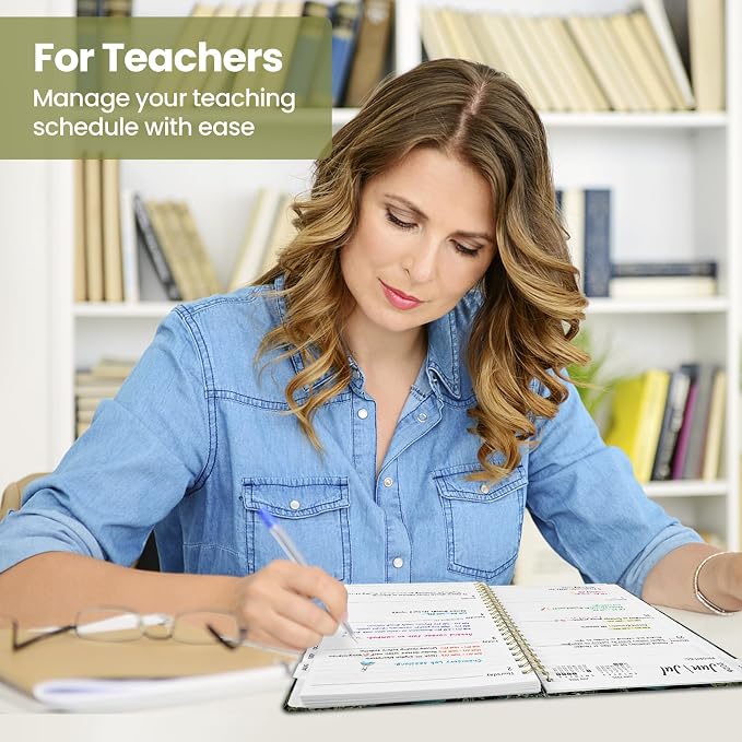 Planner 2026–2027, Academic Planner Weekly and Monthly Calendar Jul 2026 – Jun 2027 Hardcover Planner with Tabs and Pocket, Spiral Bound Agenda Book for Student & Teacher, 8.5" x 11", Enchanted Grove