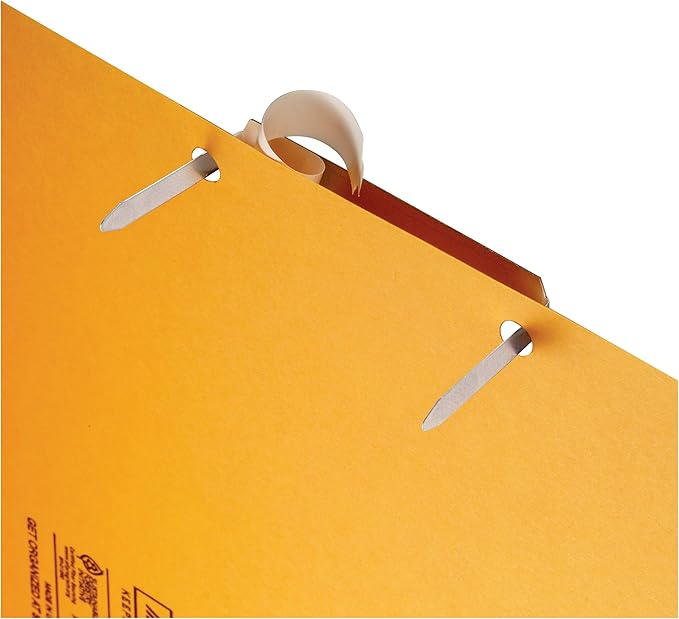 Officemate Self Adhesive Prong Paper Fasteners, Matte Steel Finish, 1 inch Capacity, 2.75 inch Base, Box of 100 (99857)
