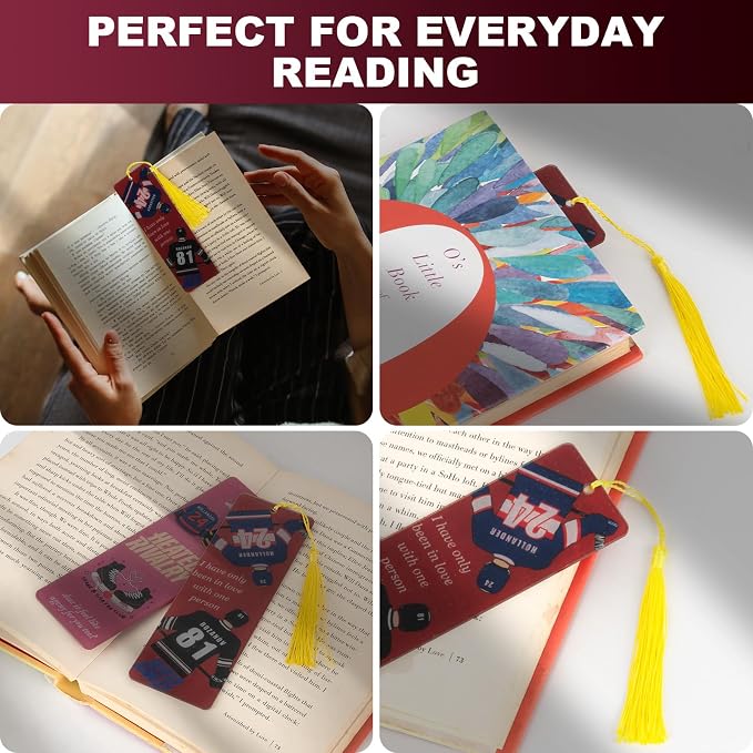 for 2 Pack Heated Rivalry Merch Inspired Bookmark Stuff, Ilya Rozanov 81 Shane Hollander 24 Bookmarks Gifts Accessories Merchandise for Fans Women Men Birthday World Cup 2026 Book Lovers
