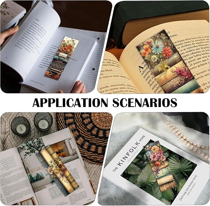 AFRITEE 150 Pcs Vintage Bulk Bookmarks, Retro Cottagecore Book Floral Bulk Paper Bookmark for Reading Lover, Aesthetic Book Marks Reading Accessories Gifts for Kids Teacher Girl