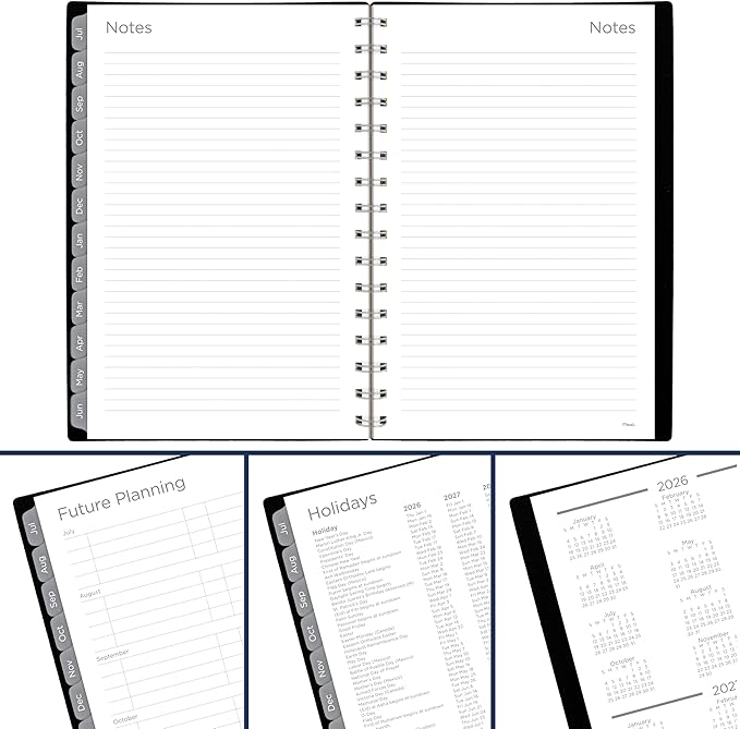 Mead Planner 2026-2027 Weekly & Monthly Academic 15-Month April-June, 5.5" x 8.5", Black (CAW42005)
