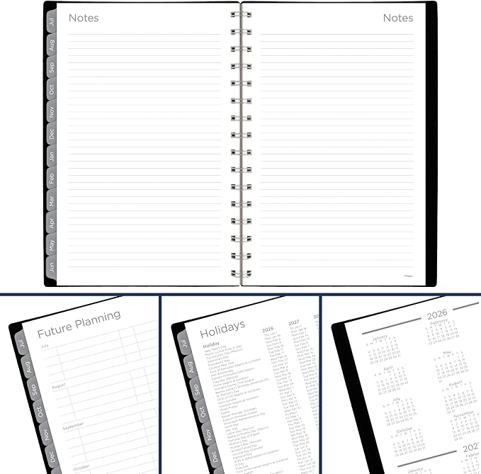 Mead Planner 2026-2027 Weekly & Monthly Academic 15-Month April-June, 5.5" x 8.5", Black (CAW42005)