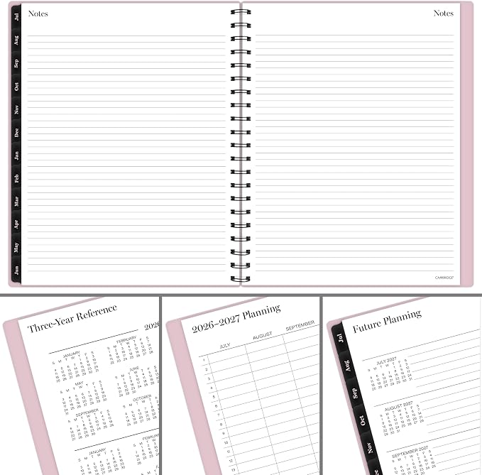 Cambridge Planner 2026-2027 Weekly & Monthly Academic 12-Month July-June, 8-1/2" x 11", Cherish (1800-905A)