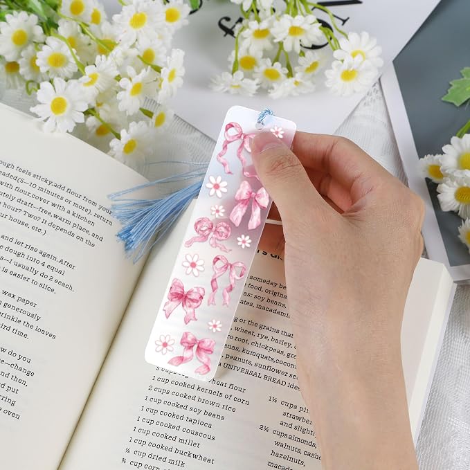 CRASHOT UV DTF Bookmark Wraps - 24 Sheets Boho Acrylic Bookmark Blanks Sticker, Rainbow UV DTF Transfer Stickers, Bee Butterfly Cactus Design for Bookworm Girls Women