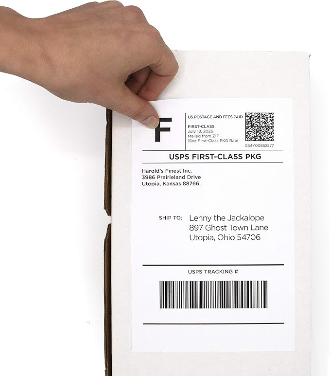 ChromaLabel 8.50 x 5.50 Inch Half Sheet Shipping Labels for Laser and Inkjet Printers, 25 Sheets, 50 Pack