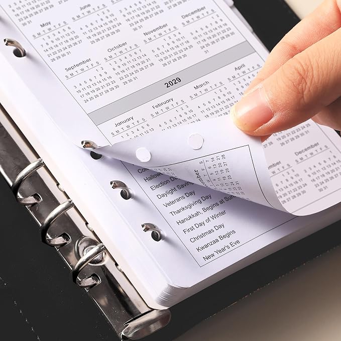 2026-2029 Monthly Planner Refill - A6 Size, Planner Inserts with 6-Hole Punched, July 2026 - June 2029, Two Pages Per Month, 2026-2029 Monthly Calendar with Tabs