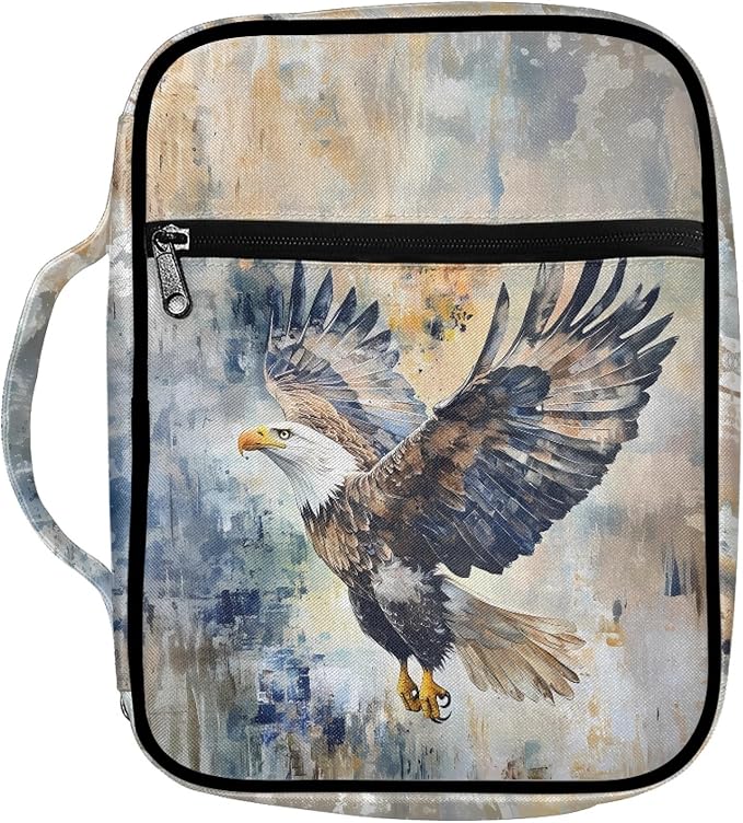 Coldinair Eagle Bible Cover Case for Men Women,Bible Bags Book Covers Kids Scripture Carrying Case with Handle and Pocket,Bible Book Carrying Case Tote Handbag