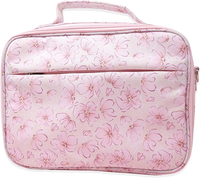 Idyllic Grace - Frolicking Flowers Bible Cover - Zippered Bible Carrying Case - Cross Body Strap - Bible Accessories - Christian Gifts - Holds Pens & Notes - Size: 7.5 x 10 x 2.5 inches